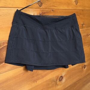 lululemon Pace Rival Mid Rise Black Athletic Skirt Size 6 Tennis Golf